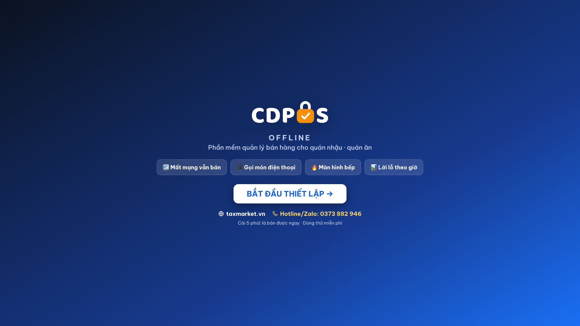 Phần mềm bán hàng CDPOS Offline — cho quán nhậu, quán ăn, cà phê, tạp hóa